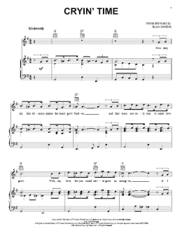 page one of Cryin' Time (Piano, Vocal & Guitar Chords (Right-Hand Melody))