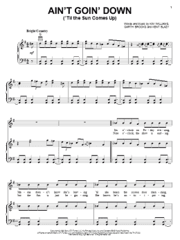 page one of Ain't Goin' Down ('Til The Sun Comes Up) (Piano, Vocal & Guitar Chords (Right-Hand Melody))