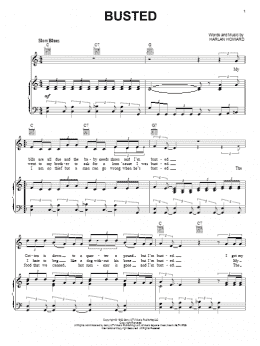 page one of Busted (Piano, Vocal & Guitar Chords (Right-Hand Melody))