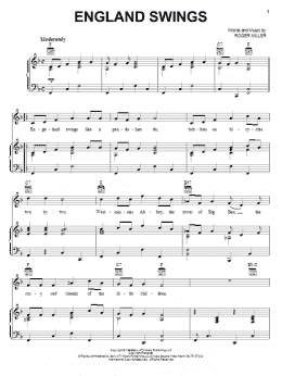 page one of England Swings (Piano, Vocal & Guitar Chords (Right-Hand Melody))