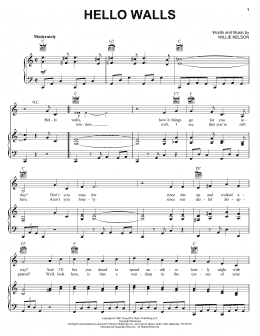 page one of Hello Walls (Piano, Vocal & Guitar Chords (Right-Hand Melody))