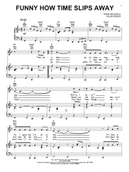 page one of Funny How Time Slips Away (Piano, Vocal & Guitar Chords (Right-Hand Melody))