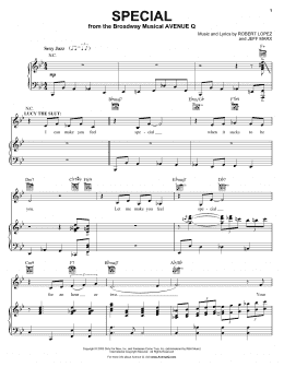 page one of Special (from Avenue Q) (Piano & Vocal)