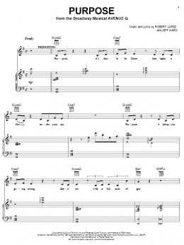 page one of Purpose (from Avenue Q) (Piano & Vocal)