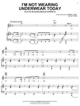 page one of I'm Not Wearing Underwear Today (from Avenue Q) (Piano & Vocal)