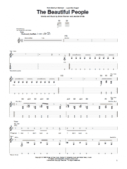page one of The Beautiful People (Guitar Tab)