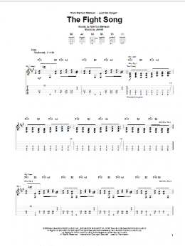 page one of The Fight Song (Guitar Tab)