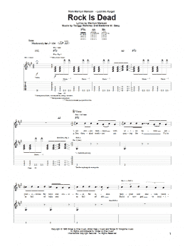 page one of Rock Is Dead (Guitar Tab)