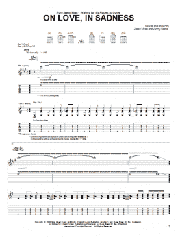 page one of On Love, In Sadness (Guitar Tab)