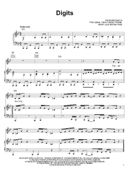 page one of Digits (Piano, Vocal & Guitar Chords (Right-Hand Melody))