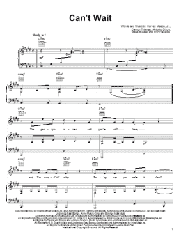 page one of Can't Wait (Piano, Vocal & Guitar Chords (Right-Hand Melody))