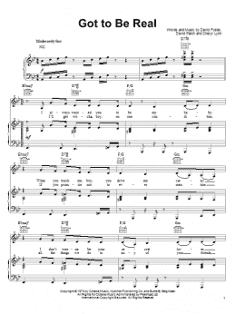 page one of Got To Be Real (Piano, Vocal & Guitar Chords (Right-Hand Melody))