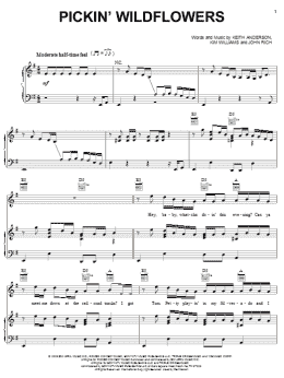 page one of Pickin' Wildflowers (Piano, Vocal & Guitar Chords (Right-Hand Melody))