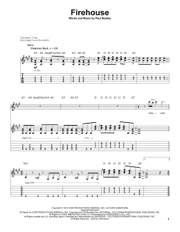page one of Firehouse (Guitar Tab (Single Guitar))