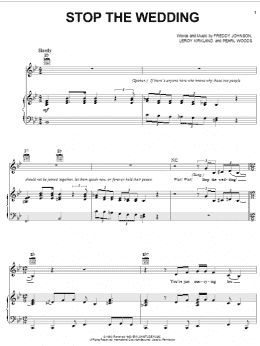 page one of Stop The Wedding (Piano, Vocal & Guitar Chords (Right-Hand Melody))