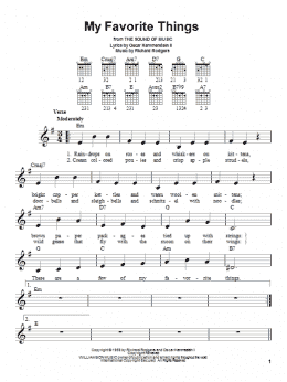page one of My Favorite Things (from The Sound of Music) (Easy Guitar)