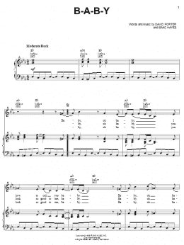 page one of B-A-B-Y (Piano, Vocal & Guitar Chords (Right-Hand Melody))