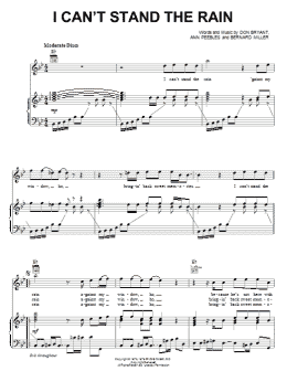 page one of I Can't Stand The Rain (Piano, Vocal & Guitar Chords (Right-Hand Melody))