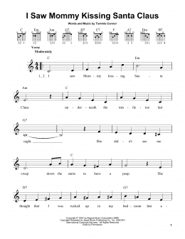 page one of I Saw Mommy Kissing Santa Claus (Easy Guitar)