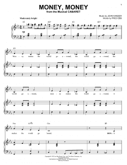 page one of Money, Money (Piano, Vocal & Guitar Chords (Right-Hand Melody))