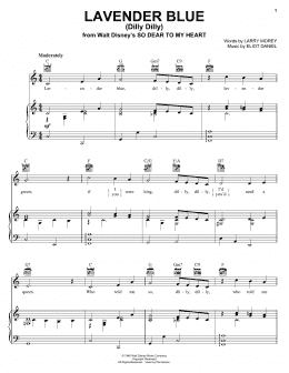 page one of Lavender Blue (Dilly Dilly) (from So Dear To My Heart) (Piano, Vocal & Guitar Chords (Right-Hand Melody))