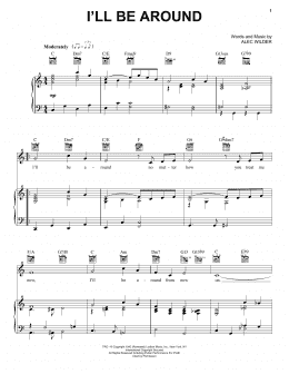page one of I'll Be Around (Piano, Vocal & Guitar Chords (Right-Hand Melody))