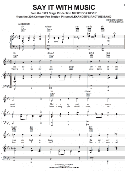 page one of Say It With Music (Piano, Vocal & Guitar Chords (Right-Hand Melody))