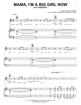 page one of Mama, I'm A Big Girl Now (Piano, Vocal & Guitar Chords (Right-Hand Melody))