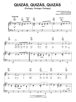page one of Quizas, Quizas, Quizas (Perhaps, Perhaps, Perhaps) (Piano, Vocal & Guitar Chords (Right-Hand Melody))