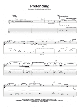 page one of Pretending (Guitar Tab (Single Guitar))