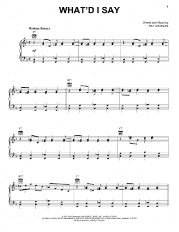 page one of What'd I Say (Piano, Vocal & Guitar Chords (Right-Hand Melody))