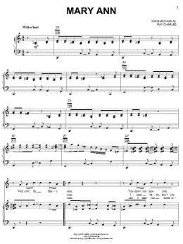 page one of Mary Ann (Piano, Vocal & Guitar Chords (Right-Hand Melody))