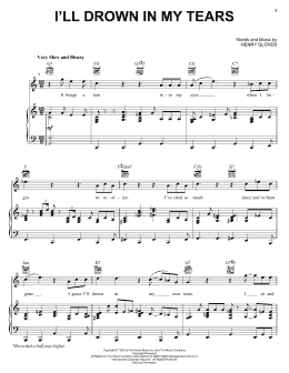 page one of I'll Drown In My Tears (Piano, Vocal & Guitar Chords (Right-Hand Melody))
