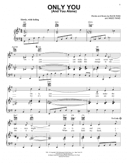 page one of Only You (And You Alone) (Piano, Vocal & Guitar Chords (Right-Hand Melody))
