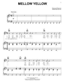 page one of Mellow Yellow (Piano, Vocal & Guitar Chords (Right-Hand Melody))