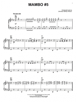 page one of Mambo #5 (Piano Solo)
