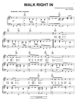 page one of Walk Right In (Piano, Vocal & Guitar Chords (Right-Hand Melody))