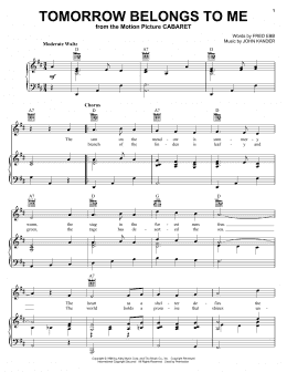 page one of Tomorrow Belongs To Me (Piano, Vocal & Guitar Chords (Right-Hand Melody))
