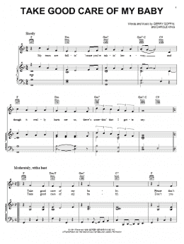 page one of Take Good Care Of My Baby (Piano, Vocal & Guitar Chords (Right-Hand Melody))