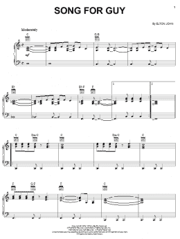 page one of Song For Guy (Piano, Vocal & Guitar Chords (Right-Hand Melody))