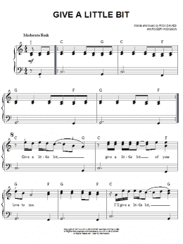 page one of Give A Little Bit (Easy Piano)
