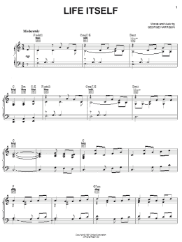 page one of Life Itself (Piano, Vocal & Guitar Chords (Right-Hand Melody))