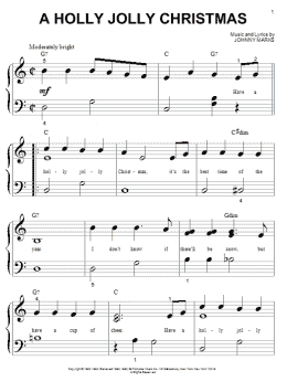 page one of A Holly Jolly Christmas (Big Note Piano)
