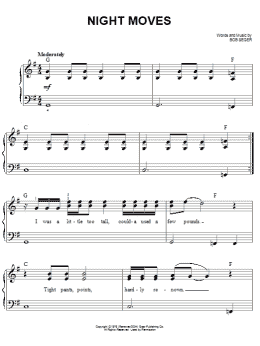 page one of Night Moves (Easy Piano)