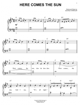 page one of Here Comes The Sun (Easy Piano)