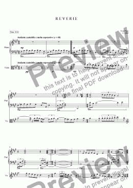 page one of Reverie (for Piano and Viola)