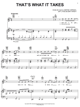 page one of That's What It Takes (Piano, Vocal & Guitar Chords (Right-Hand Melody))