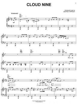 page one of Cloud Nine (Piano, Vocal & Guitar Chords (Right-Hand Melody))