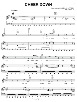 page one of Cheer Down (Piano, Vocal & Guitar Chords (Right-Hand Melody))