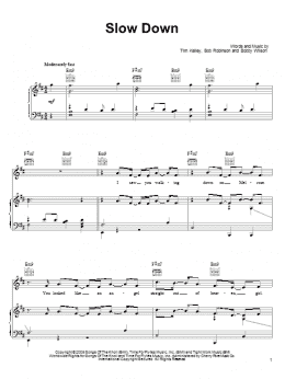 page one of Slow Down (Piano, Vocal & Guitar Chords (Right-Hand Melody))